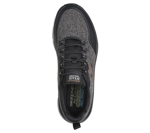 Skechers Men's D'lux Walker 2.0 Steadyway Sneaker, Black/Charcoal, 10