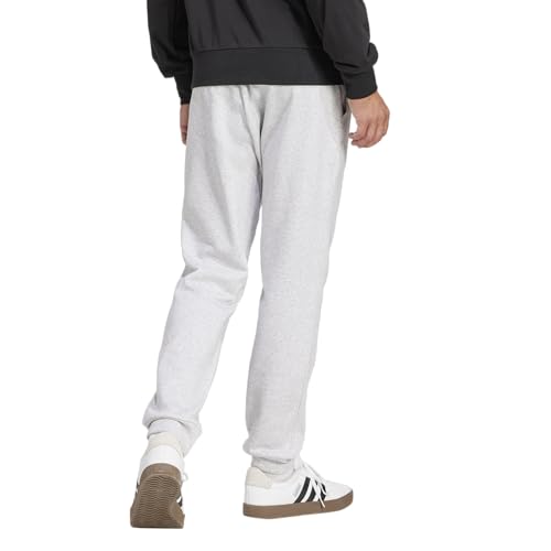 adidas Men's Essentials FeelCozy Fleece Pants, Light Grey Heather/Black
