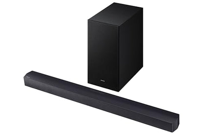 Samsung Sound Bar HW-B53CF/ZC, 2.1 Channel, Subwoofer, 300 watts, Surround Sound, Dolby Digital, DTS Virtual:X, Adaptive Sound, Bluetooth, HDMI ARC, Game Mode, Soundbar