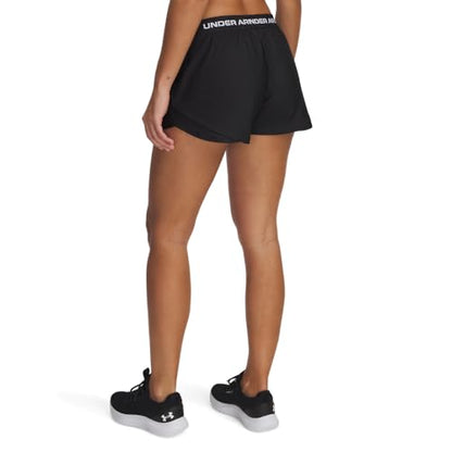Under Armour Women's Tech Play Up Shorts, (001) Black / / White, Medium
