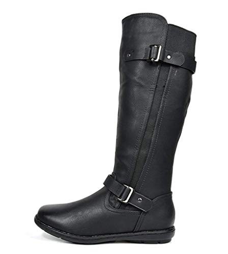 DREAM PAIRS Women Knee High Faux Fur Lined Boots,Black,11