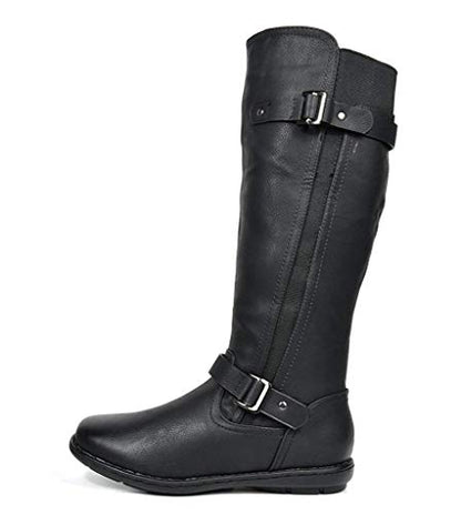 DREAM PAIRS Women Knee High Faux Fur Lined Boots,Black,11