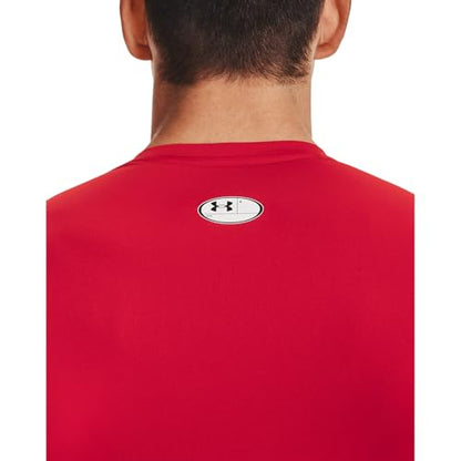 Under Armour Men's Armour HeatGear Compression Long-Sleeve T-Shirt , Red (600)/White, Large