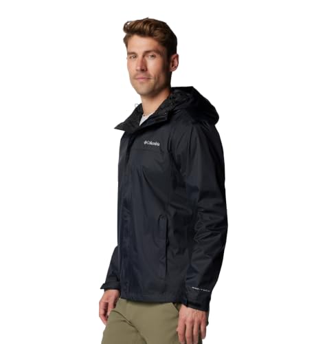 Columbia Men's Watertight II Waterproof Rain Jacket, Black, Large