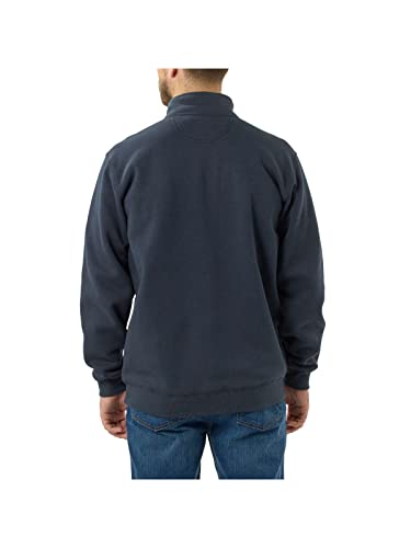 Carhartt Men's Loose Fit Midweight Quarter-Zip Mock-Neck Sweatshirt, New Navy, Small