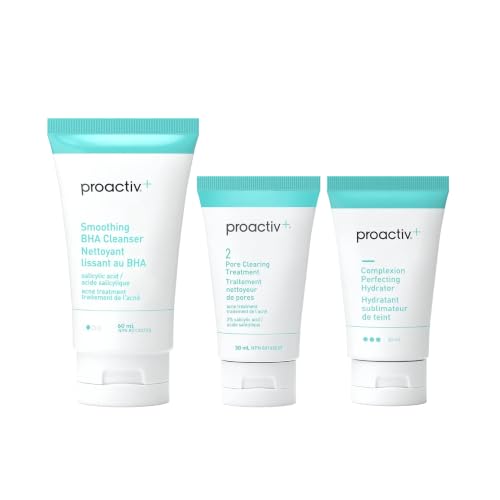 Proactiv+ 3 Step Advanced Skincare Acne Treatment – Salicylic Acid Face Wash, Benzoyl Peroxide Pore Minimizing Treatment, and Salicylic Acid Hydrating Moisturizer - 30 Day Complete Acne Skin Care Kit