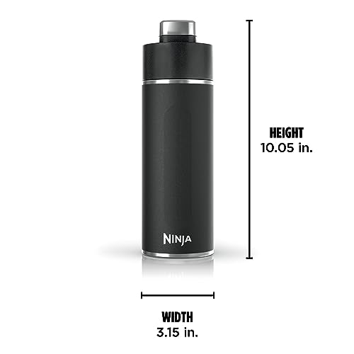 Ninja Thirsti™ 24oz Travel Bottle, Onyx Black, Keeps Drinks Cold & Fizzy, DW2401CBK (Canadian Version)