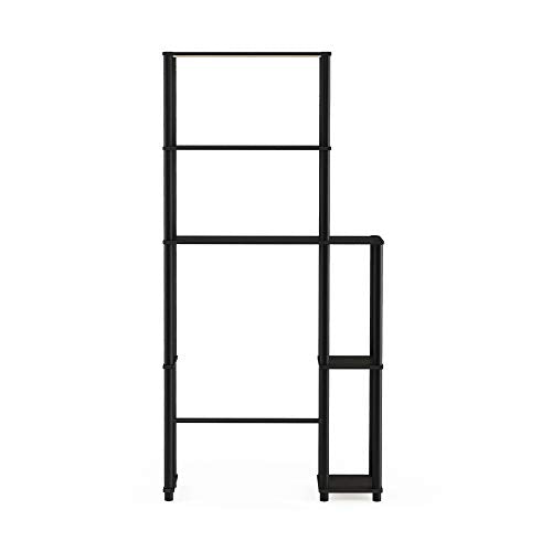 Furinno Turn-N-Tube Over The Toilet Storage, 5-Shelf Over The Toilet Organizer, Freestanding Space Saver Bathroom Shelf, for Bathroom Organizers and Storage, Espresso