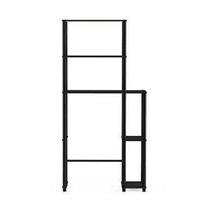 Furinno Turn-N-Tube Over The Toilet Storage, 5-Shelf Over The Toilet Organizer, Freestanding Space Saver Bathroom Shelf, for Bathroom Organizers and Storage, Espresso