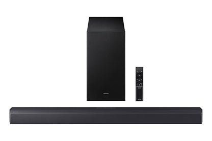 Samsung Sound Bar HW-B53CF/ZC, 2.1 Channel, Subwoofer, 300 watts, Surround Sound, Dolby Digital, DTS Virtual:X, Adaptive Sound, Bluetooth, HDMI ARC, Game Mode, Soundbar