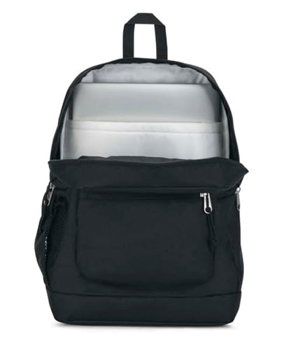 JanSport Cross Town Plus Laptop 26L Backpack, Black | 15 inch Padded Laptop Sleeve, Water Bottle Pocket, Commuter Rucksack for Travel