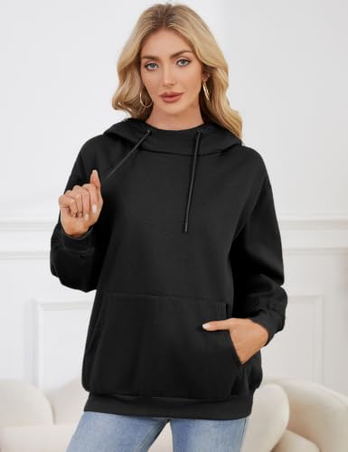 Hithymo Travel Hoodie with Eye Mask Cotton Blend Lightweight Sweatshirts