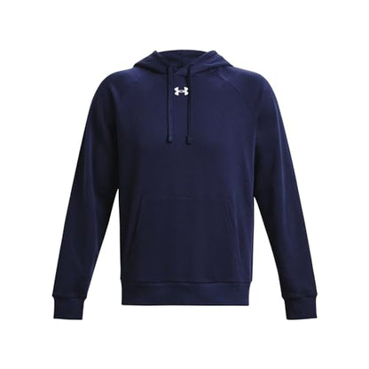 Under Armour Mens Rival Fleece Hoodie, (410) Midnight Navy / / White, Large