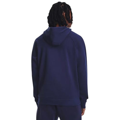 Under Armour Mens Rival Fleece Hoodie, (410) Midnight Navy / / White, Large