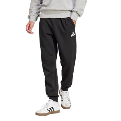 Adidas Mens Essentials Feel Cozy Fleece Sportswear Pants,Black/White,Medium