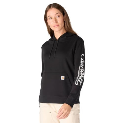 Carhartt Womens Sawyer Script Logo Sweatshirt, Black, Small