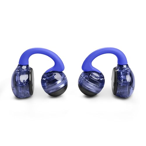 JBL Soundgear Clips - True Wireless Open-Ear Headphones, Dynamic Sound with Bass Boost, All-Day Comfort, 4-mic Crisp, Clear Calls 2.0 with AI-Trained Algorithm, IP54 Water and Dust Resistant (Blue)
