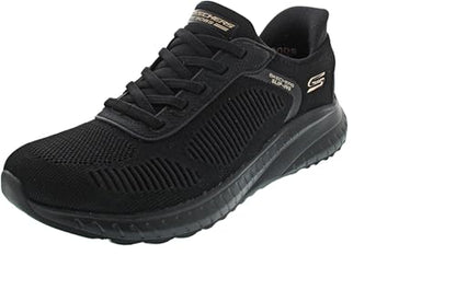 Skechers Women's Hands Free Slip-ins Bobs Squad Chaos-Current Muse Sneaker, Black/Black, 9