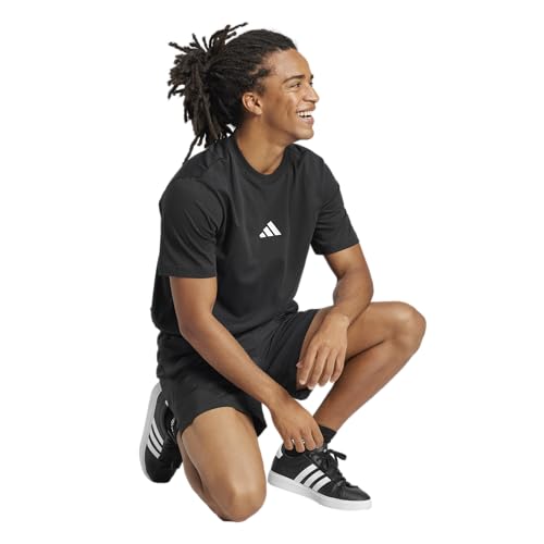 Adidas Men's Essentials Small Logo Single Jersey T-Shirt, Black/White, X-Large
