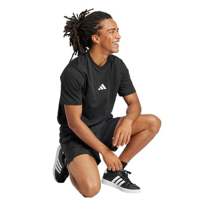 Adidas Men's Essentials Small Logo Single Jersey T-Shirt, Black/White, X-Large