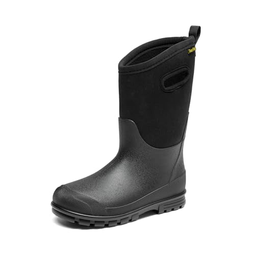 DREAM PAIRS Kids Boys Winter Snow Rain Boots,Black,3 Little Kid