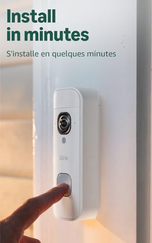 Blink Battery Doorbell 2K+ (newest model) — Wireless video doorbell, 2K resolution, enhanced audio. Required Sync Module not included – Add-On (White)