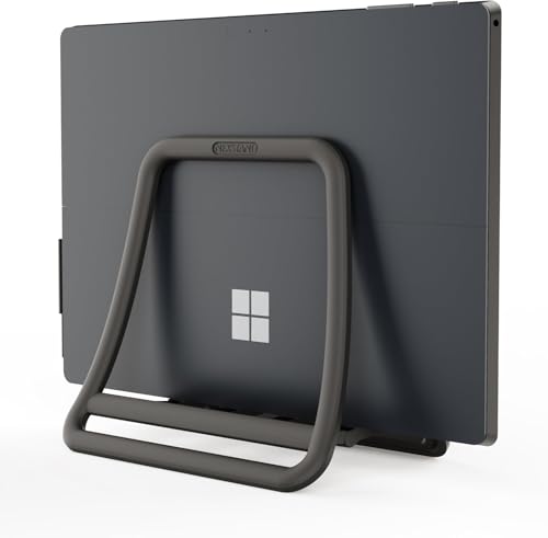 Vertical Laptop Stand – Adjustable Space-Saving Desktop Organizer for Laptops, MacBooks, Tablets, and e-Readers – Self-Locking, Universal Fit – Black