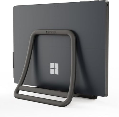 Vertical Laptop Stand – Adjustable Space-Saving Desktop Organizer for Laptops, MacBooks, Tablets, and e-Readers – Self-Locking, Universal Fit – Black
