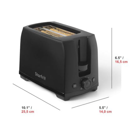 Starfrit Alston 2-Slice Toaster, 700W, 6 Browning Levels, Matte Black