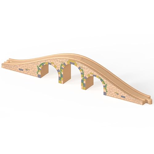 Orbrium Toys 6 Arches Viaduct Bridge for Wooden Railway Track Fits Thomas Trains Brio Set