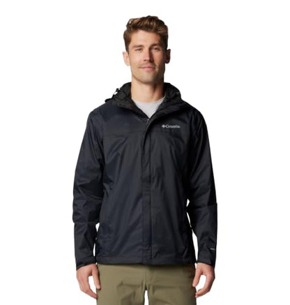 Columbia Men's Watertight II Waterproof Rain Jacket, Black, Large
