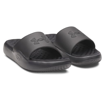Under Armour Men's Ignite Pro 8 Fixed Band Slides Sandal, (001) Black/Black/Black, 10