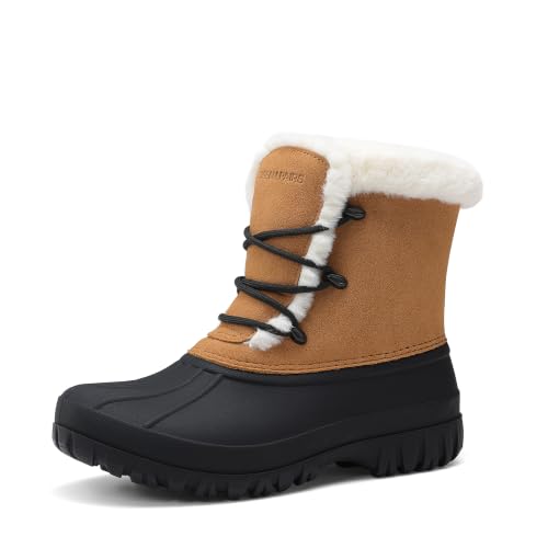 DREAM PAIRS Women's Waterproof Winter Snow Boots,Chestnut,9