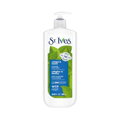St. Ives Renewing Body Lotion dry skin moisturizer for beautiful, supple skin Collagen Elastin made with 100% naturally sourced moisturizers 600 mL
