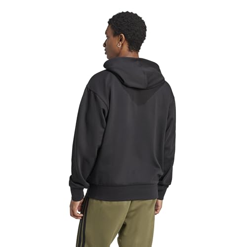 Adidas Men's Essentials Feel Cozy Fleece Hoodie, Black/White, Medium