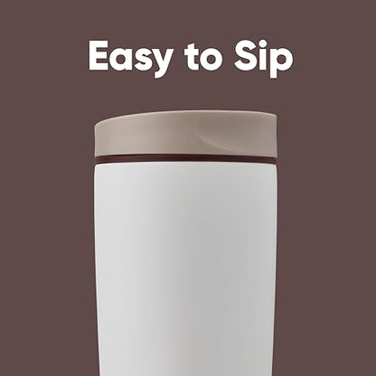 Owala SmoothSip Slider Insulated Stainless Steel Coffee Tumbler, Reusable Iced Coffee Cup, Hot Coffee Travel Mug, BPA Free 20 oz, Vanilla Bean