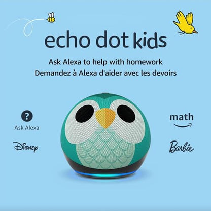 Amazon Echo Dot Kids (newest model), Designed for kids, with parental controls, Designed for Alexa+, Owl