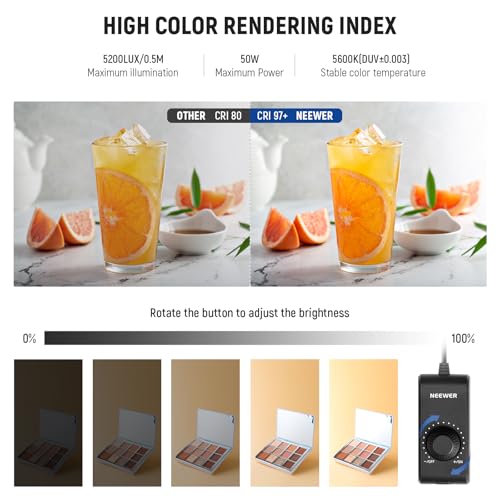 NEEWER Upgraded Photo Studio Light Box, 24"x24" Portable Mini Folding Product Photography Lightbox, 160LEDs 4 Backdrops Dimmable Glare Free Picture Booth Shooting Tent for Jewelry Electronics, LP60
