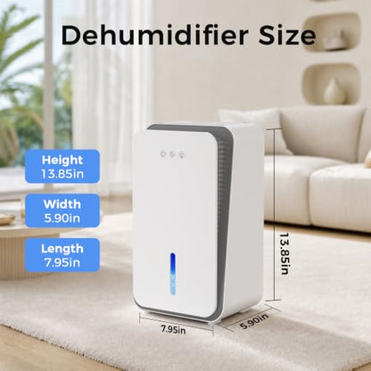 Dehumidifier for Home, 1000 sq.ft Portable Dehumidifier with Aromatherapy, Auto Shut Off, Ultra-Quiet Sleep Mode, 7-Color Light for Bedroom Bathroom Basement Closet,White