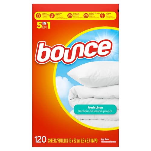 Bounce Fabric Softener Sheets, Fresh Linen Scent, 120 Count