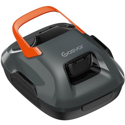Gosvor Cordless Pool Vacuum Robot, Pool Cleaner Lasts 90 Mins, Self-Parking, Upgraded Dual Motors, Portable, for Flat-Bottom Above-Ground & In-Ground Pools, Orange