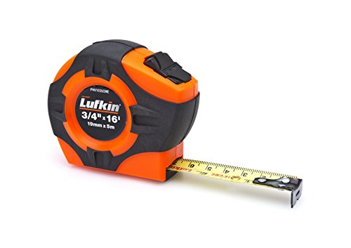 Crescent Lufkin 3/4" x 5m/16' P1000 Series Hi-Viz Orange SAE/Metric Yellow Clad A30 Blade Power Return Tape Measure - PHV1035CMEN , Black