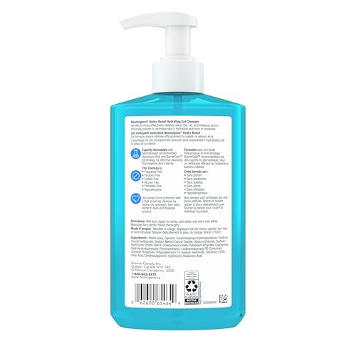 Neutrogena Hydro Boost Hydrating Gel Face Wash, Fragrance Free, 473 mL