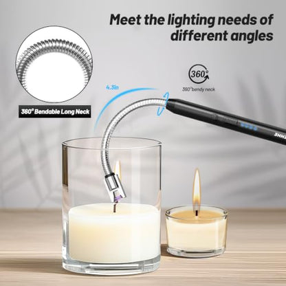 VEHHE Electric Lighter, USB-C Rechargeable, 360° Flexible Neck