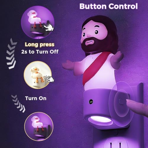 L LOHAS LED Plug in Night Light for Kids, Jesus Color Changing
