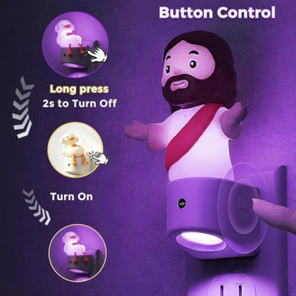 L LOHAS LED Plug in Night Light for Kids, Jesus Color Changing