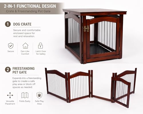 Merry Products 2-in-1 Configurable Crate and Gate, Medium