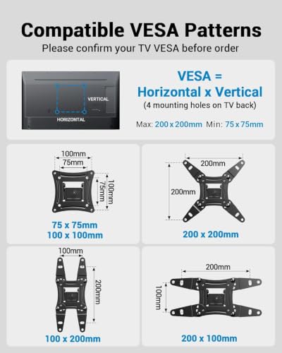 Pipishell Full Motion TV Wall Mount for 13–43 inch TVs and Echo Show 21/15