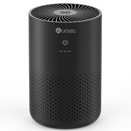 Air Purifiers for Bedroom up to 588 Ft², 20dB Bedroom Air Purifier for Small Room Removes Dust Pets Hair Smoke Odor with Aromatherapy Function (Black)