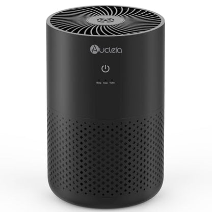Air Purifiers for Bedroom up to 588 Ft², 20dB Bedroom Air Purifier for Small Room Removes Dust Pets Hair Smoke Odor with Aromatherapy Function (Black)